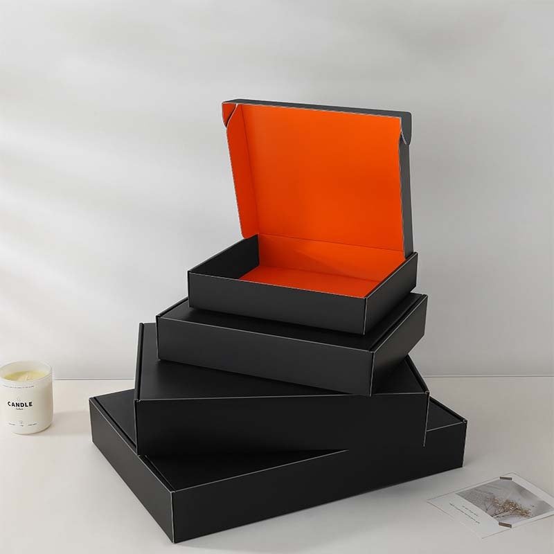 Corrugated Large Matte Black Mailer Boxes Package Black Shipping Box