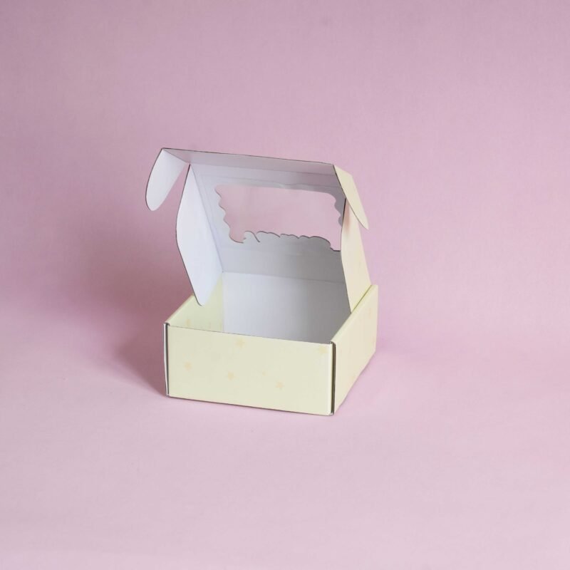Custom Printed Corrugated Mailer Box with Clear Window Flat Folding Packaging Paper Box for Baby Kids Gift