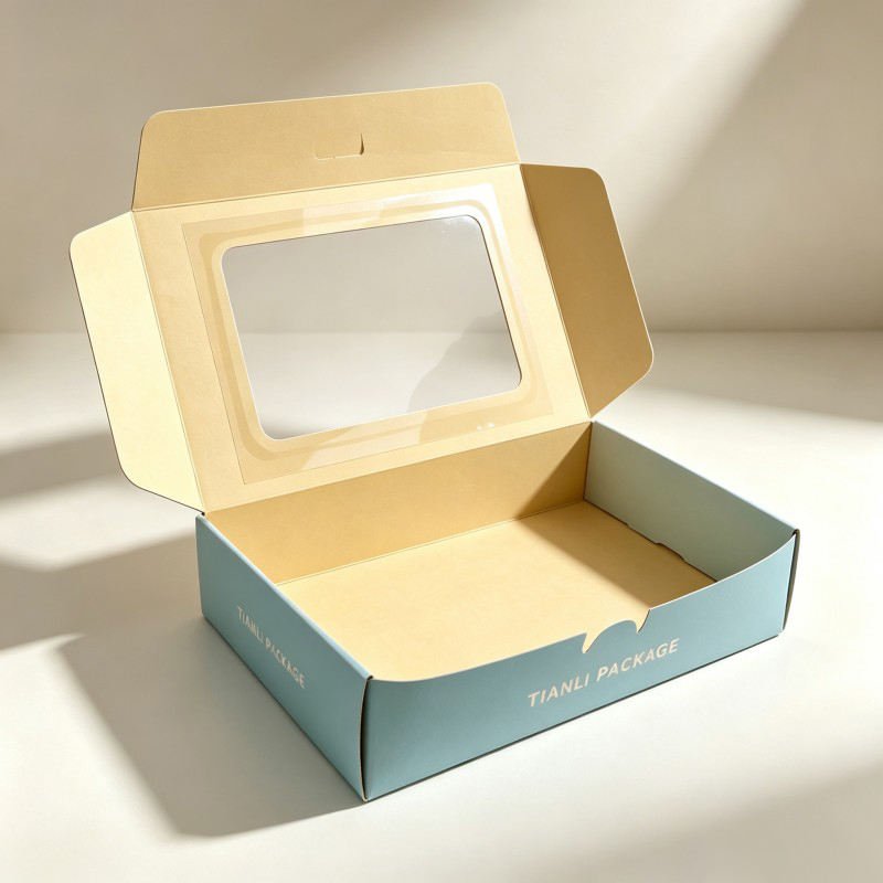 Wholesale Bread Snacks Custom logo Printing Paper Box  Lunch Box with Transparent PVC Window Snack Sushi Mochi Box