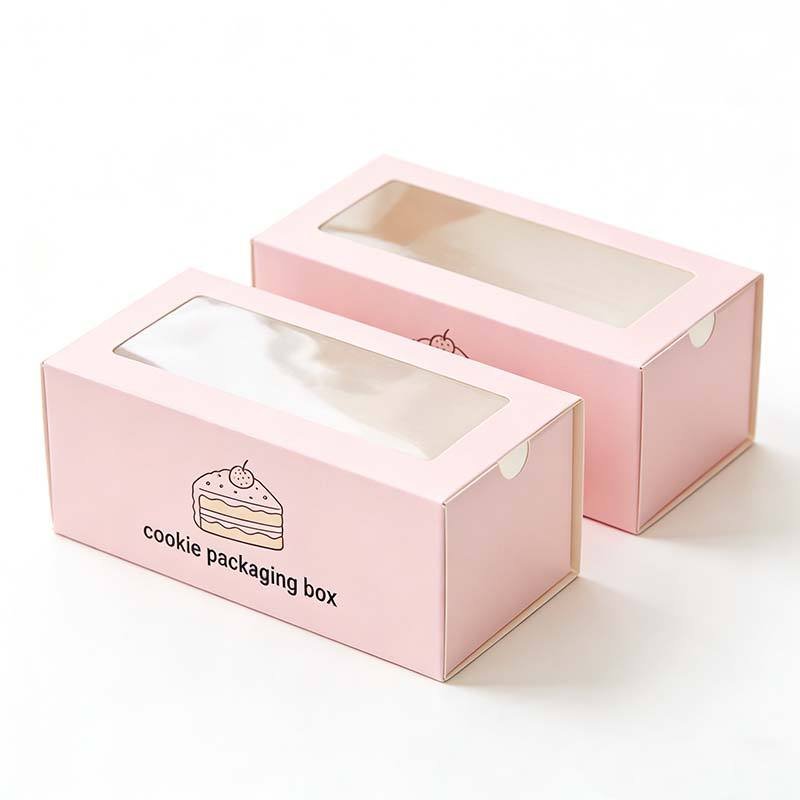 Biodegradable Dessert Drawer Box With window Recyclable Sweets Gift Moon Cake Box Cookies Bakery  Cupcake Packaging Pastry Boxes