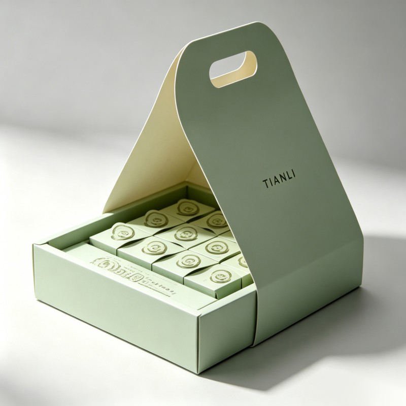 Wholesale Nuts Kernels Box Chocolates Candies Paper Box with Belt Handle Snack mini Cake Box