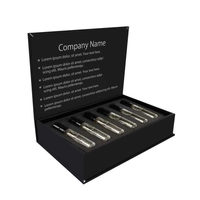 Digital Printing Black  Personal Rigid Perfume Magnetic Closure Box  Roller Bottle  Gift Packaging Box