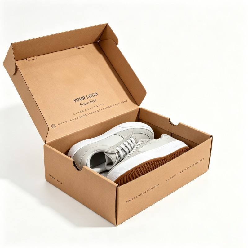 Kraft Shoe Storage Box Eco Friendly Corrugated Cardboard Packaging Boxes for Retail Customized Shipping Boxes for Clothes &Shoes