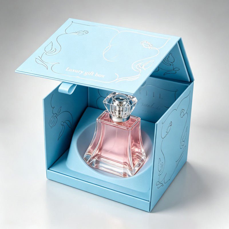 Wholesale Luxury Front Open Empty Perfume Bottle Box Cosmetic Perfume Packaging with Foil Stamp New Trend Boxes Customized - Image 3