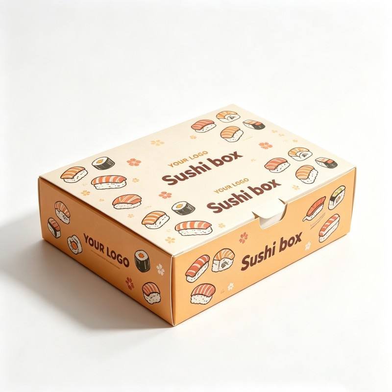 Wholesale Sushi Packaging Box with logo Food Grade Sushi Snack Paper Box with Lid Food Grade Packaging Recyclable Food Container - Image 4