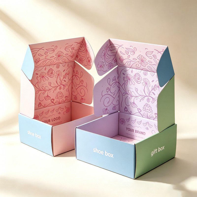 Customized Printing logo Corrugated Packaging Box Recyclable Clothing Gift Paper  Box Foldable Cardboard T-shirt Shipping Box
