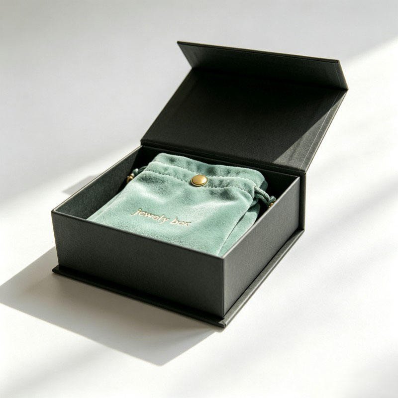 Wholesale Magnetic Closure Jewelry Box Rigid Cardboard Gift Package with EVA Foam Earrings Necklace Paper Box - Image 3