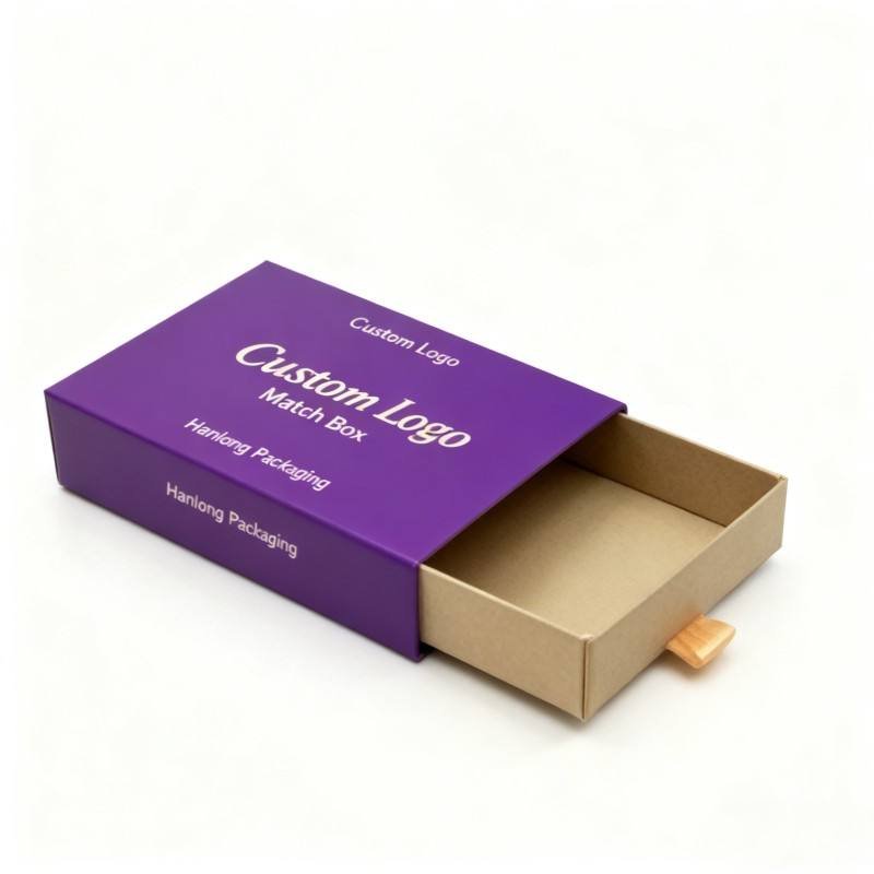 Wholesale Drawer Shaped Match Box Hot Sale Soy Ink Gold Foil Stamping Match Gift Box High Quality Match Gift Packaging Box