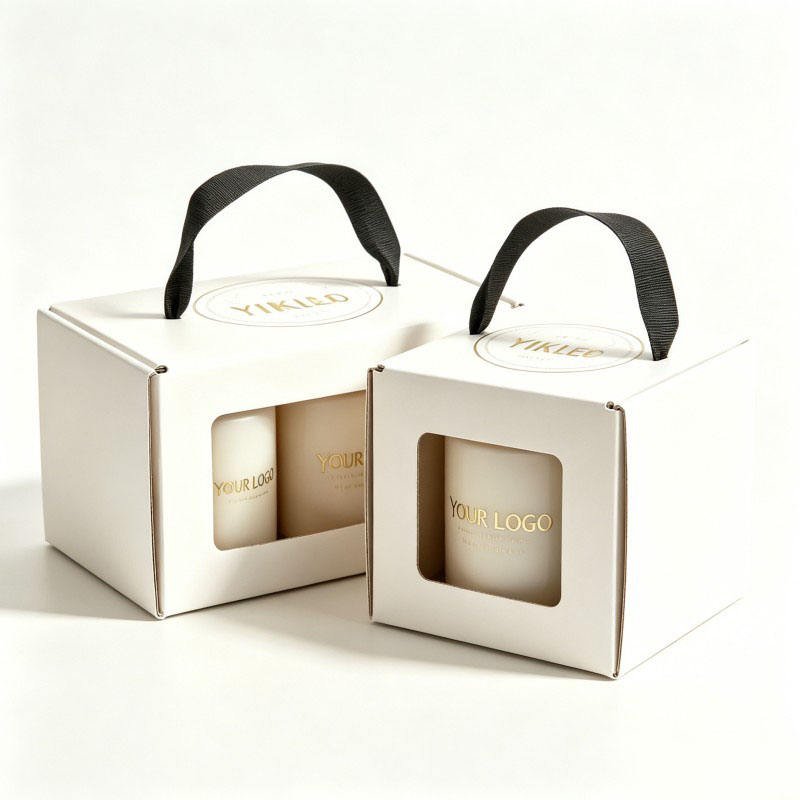 Custom Design Mix scented candle package box with transparent window recyclable material candle tin box for gift - Image 3
