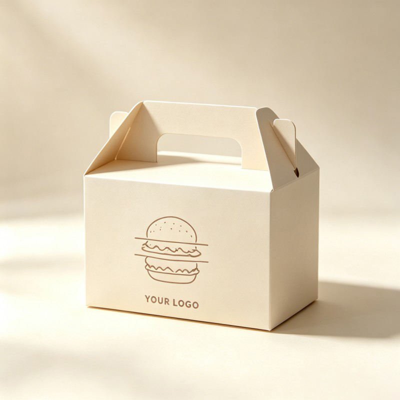 Wholesale Food Packaging for Hamburger Fried Chicken Snack Paper Boxes with Handles Hamburger French Fries Lunch Boxes - Image 3
