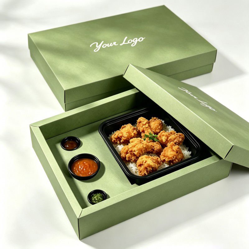 Wholesale Chicken Leg French Fries Box Customized Food Grade Chicken Hamburger Box Takeaway bento Box - Image 5