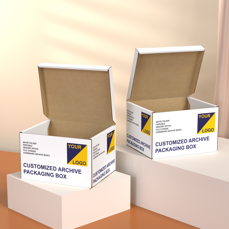 Folding Corrugated File Archive Box Office Paper File Storage Box Recyclable Paper Packaging Box - Image 4