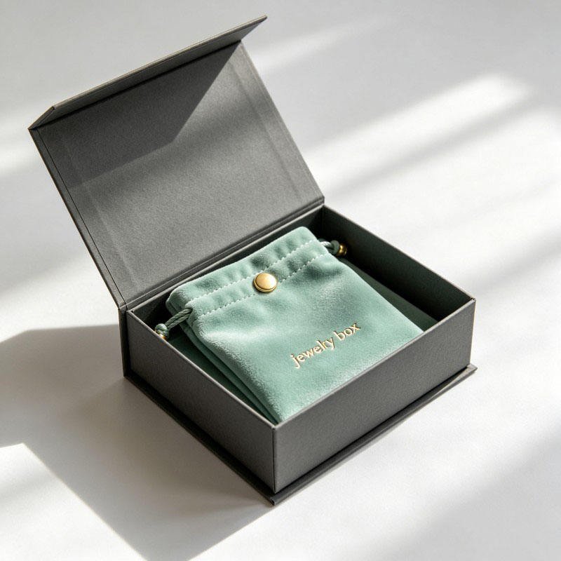 Wholesale Magnetic Closure Jewelry Box Rigid Cardboard Gift Package with EVA Foam Earrings Necklace Paper Box - Image 6