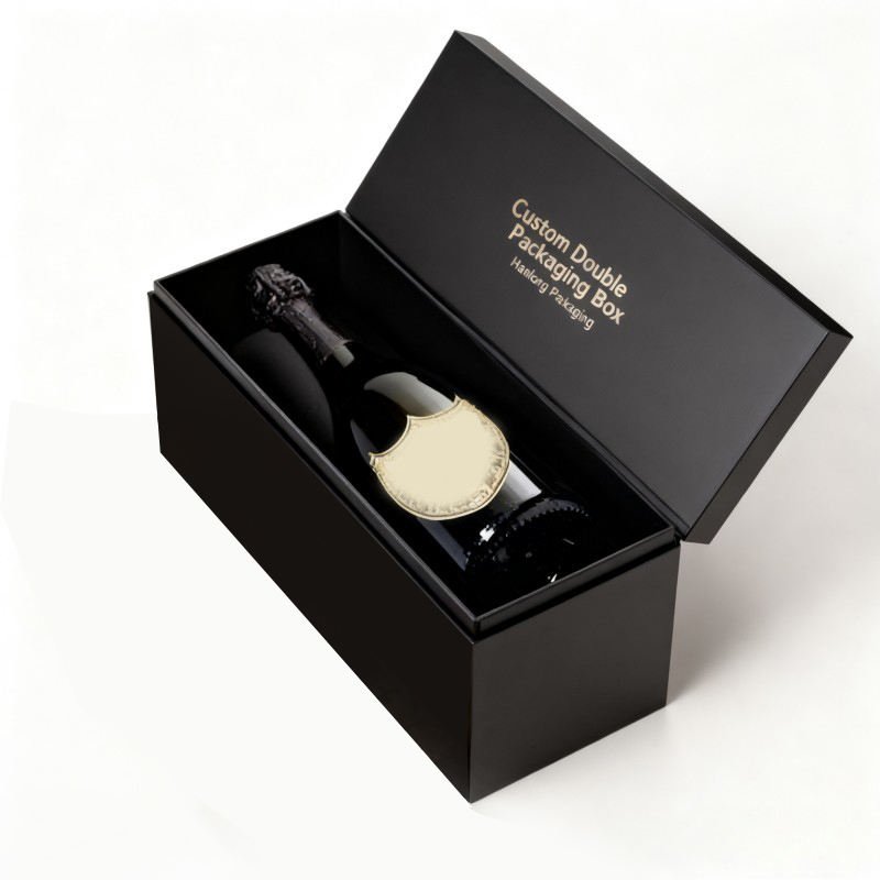 Matt Black Custom Logo Biodegradable Box Wine Magnetic Cardboard Box Packaging With Eva Inset Mailer Boxes