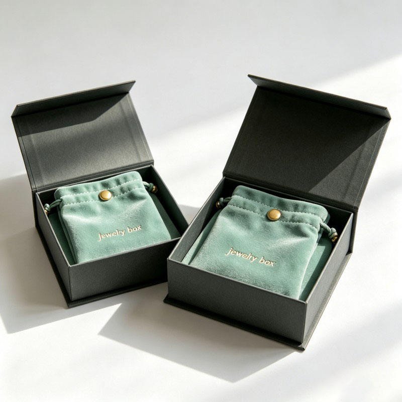 Wholesale Magnetic Closure Jewelry Box Rigid Cardboard Gift Package with EVA Foam Earrings Necklace Paper Box