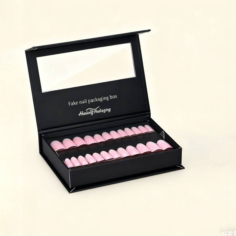 Wholesale Customize Press on Nails Box Magnetic Lid Closed Artificial Fingernails Packaging Box Soy Ink Nails Box with Insert - Image 3