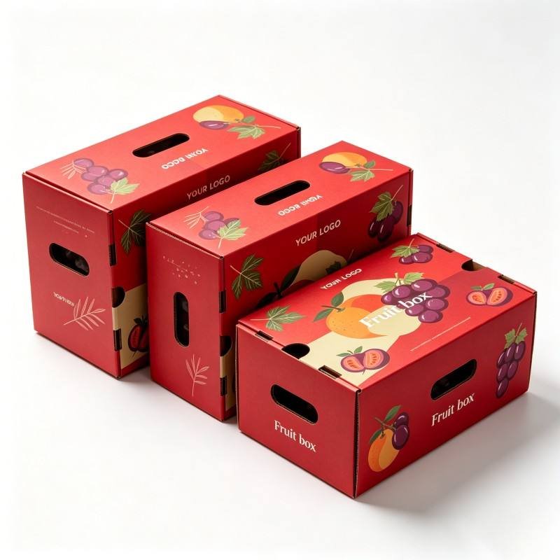 Wholesale Custom logo Cardboard Paper Packaging Stackable Folding Shipping Paper Box for Fruits Recyclable Paper Box for Storage