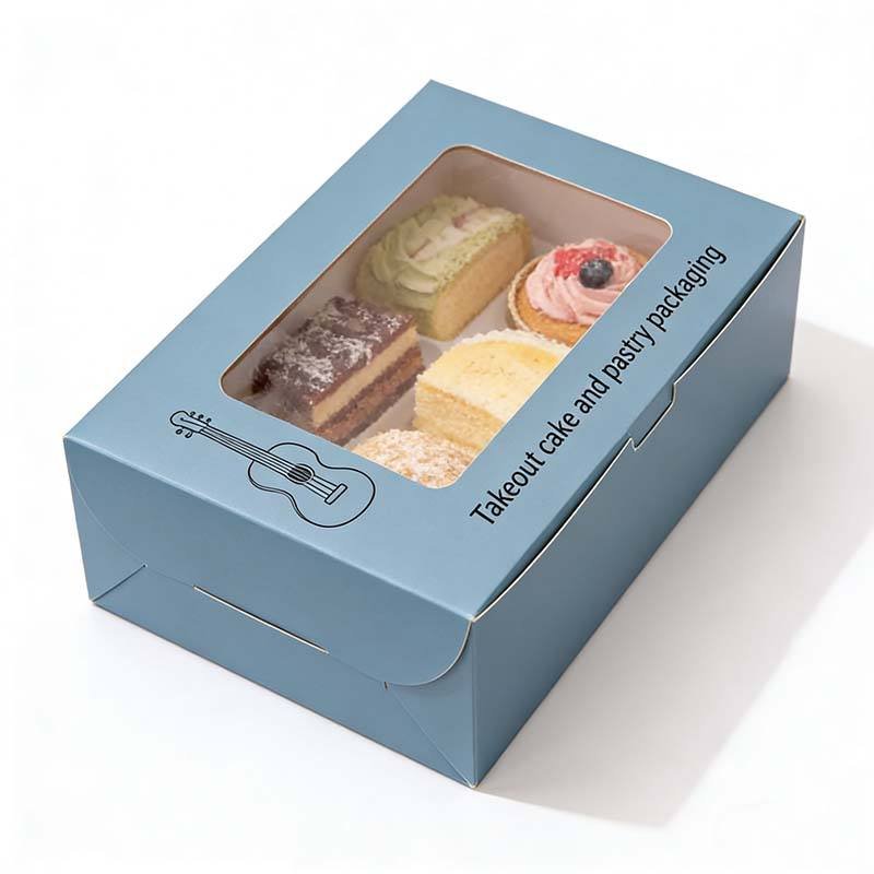 High Quality Dessert Box with Window Wholesale Cake Pastry Packaging Box Digital Printing Cake Pastry Packaging Box - Image 4