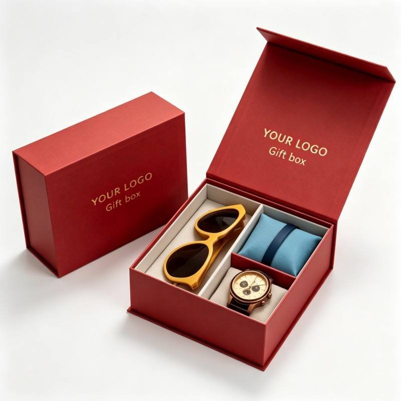 Wholesale Luxury Watch Set Box High Quality Rigid Cardboard Bracelet Watch Packaging Box with Dividers Soy Ink Watch Gift Box