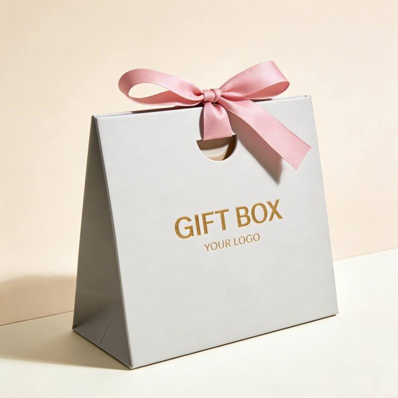 Customized Luxury Small Boutique Paper Bag Hot Stamping logo Gift Package Bag Eco-friendly Jewelry Paper Bag with Ribbon Handle