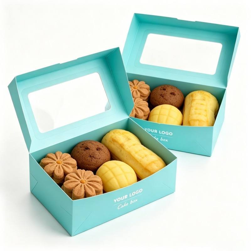 Cookie Bakery Boxes With Window Desserts Boxes for Chocolate Strawberries Eco Friendly Custom Printing Biscuit Cookie Paper Box