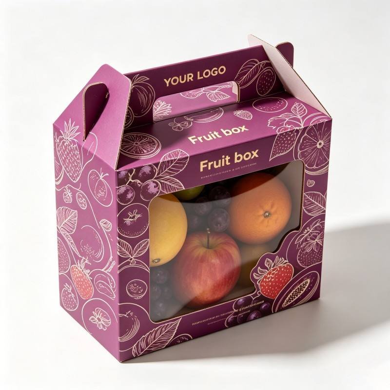 Hot Stamping Exquisite Fruit Packaging Paper Box Digital Printing Fruit Packaging Box with Window Hot Sale Fruit Gift Box
