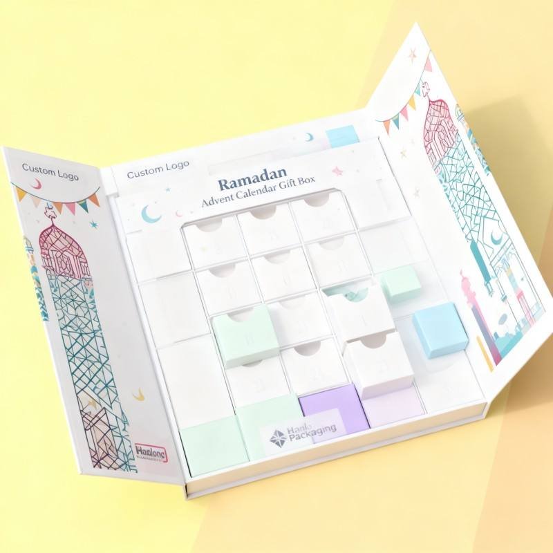 Customized Luxury 3 Ramadan Calendar Gift Box Recyclable Cute Flip Magnetic Packaging Box Children's Matte Candle Paper Box - Image 3