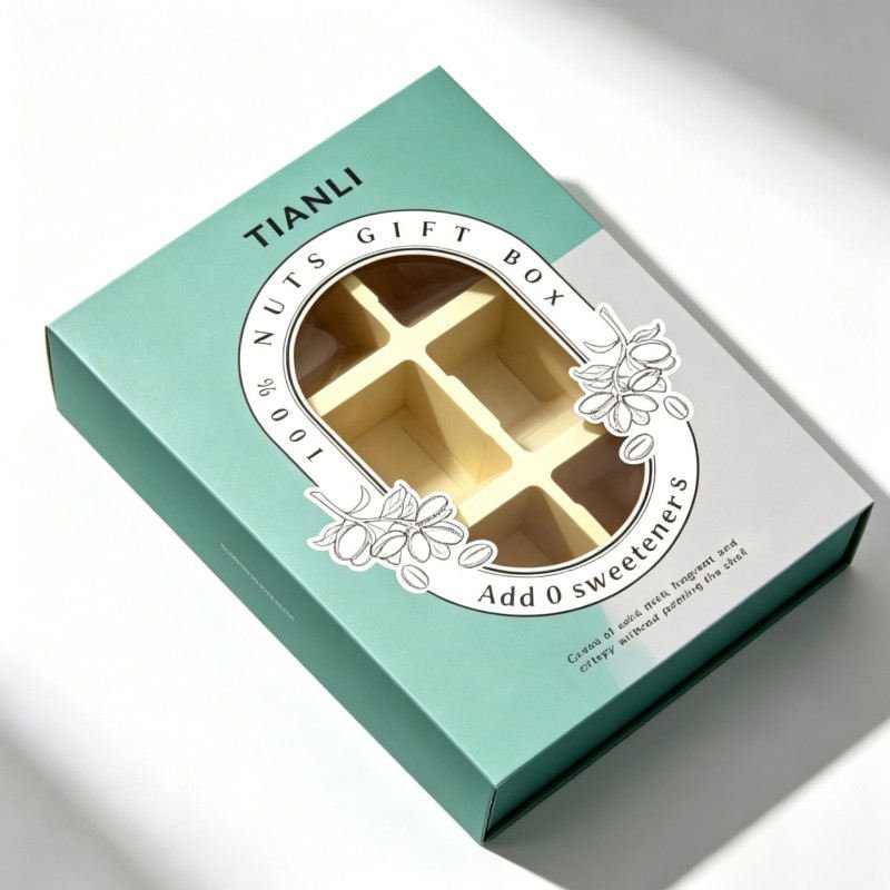 Wholesale  High-End Food Cookies Box Chocolates  Hard Box Packaging with Magnetic  Window-style Package for Food