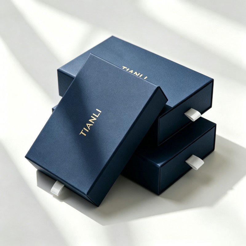 Wholesale Hard Paper Gift Box Set for Jewelry Rigid Jewelry and Watches Storage Container Earrings Ring Drawer Box with Ribbon - Image 2