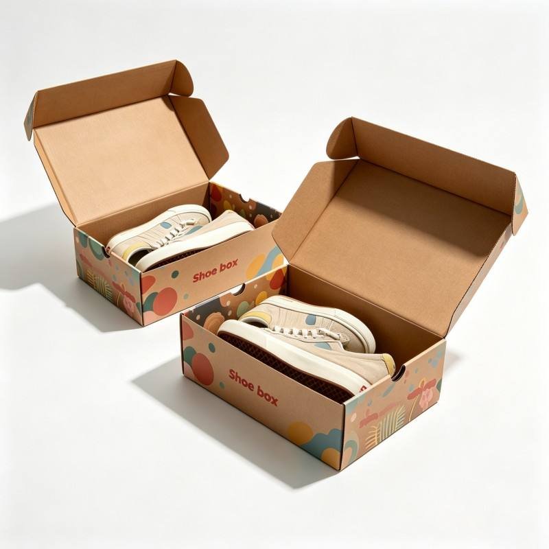 Corrugated Recyclable Paper Shipping Boxes Custom logo Packaging Shoes Clothes Box Wholesale Eco-friendly Stackable Boxes