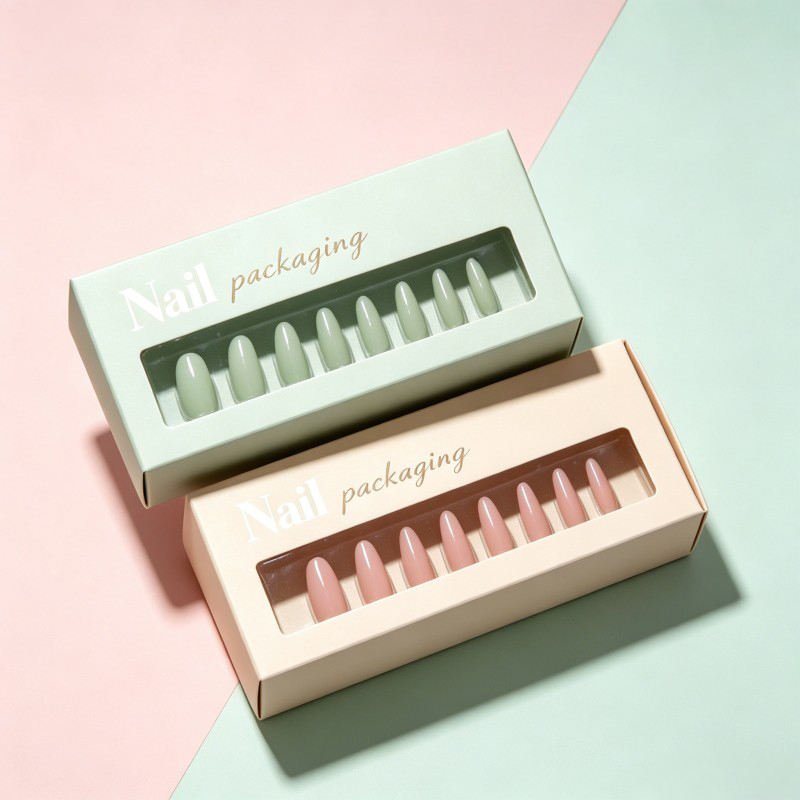 Wholesale Hot Selling Custom Nails Box with Magnet Luxury Artificial Finger Nail Package Nails Packaging Box with Window. - Image 3