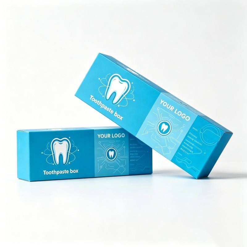 Recyclable Material 100g 180g 200g Toothpaste Packaging Box with Purple Embossed Vanishing Printing for Toothpaste Products