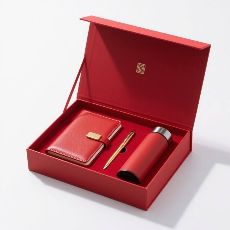 Soy Ink Business Corporate Giveaways Office Gift Set Box Notebook and Pen Packaging Box Leather Notebook Packaging Box - Image 4