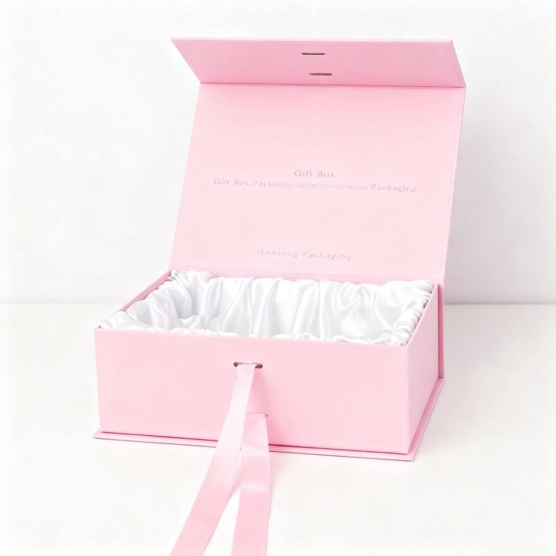 Wholesale  Gift Box for  Bridesmaid Party Magnetic Boxes for Wedding  Party  Gift Customized Box With Satin Handle