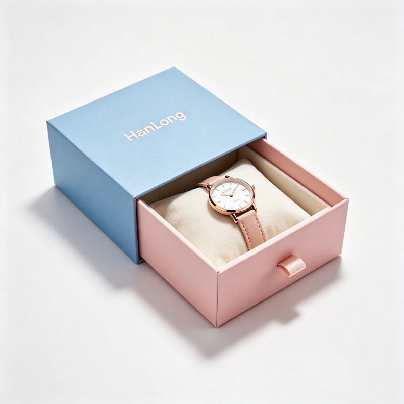 Wholesale Watches Box  Custom logo Rigid  Drawer Gift Box for Watches Wallets with Satin Lining Packaging  Drawer Box  for Gifts