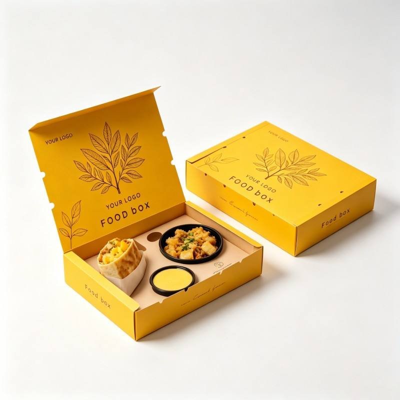 Manufacturer Packaging Boxes for Takeout Fried Chicken Sauce Container Box Fish Chips French Fries Box with Divider
