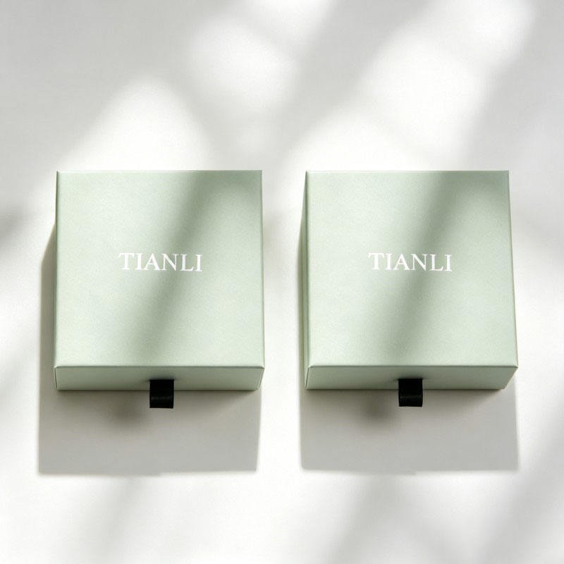 Wholesale Rigid Gift Earrings Box with Ribbon Recyclable Packaging Box for Jewelry Earrings Necklaces Paper Box - Image 6
