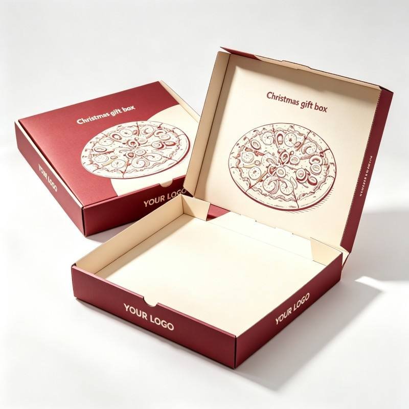 Wholesale Custom Corrugated Pizza Box Disposable Takeout Pizza Container for Pizza Delivery Cardboard Pizza Carton