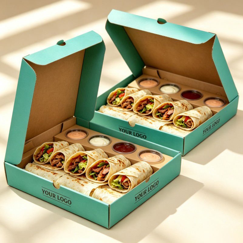 Wholesale Biryani Food Box Fried Chicken and Rice Snack Box Food-grade Chicken Rolls Package with Dip Sauce Cup - Image 5