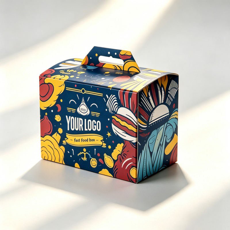 Wholesale Fast Food Package Chicken Burger Boxes Potato Chips Gable Box Fried Chicken Packaging Box Customized