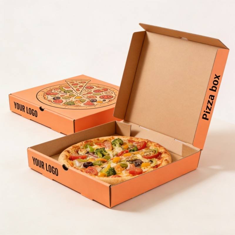 Custom Fast Food Packaging Boxes Disposable Personalized Pizza Boxes Recycled Pizza Paper Boxes Eco-Friendly Material - Image 3