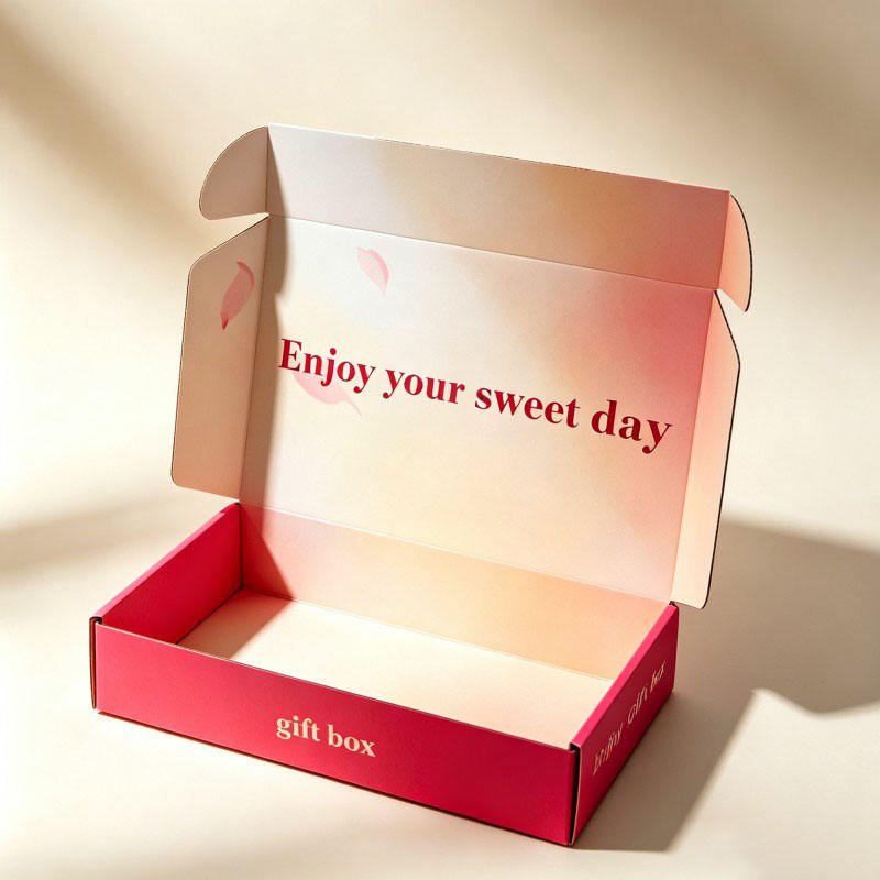 Customized logo Recycled Cardboard Paper Box Matte Corrugated Mail Shipping Box Foldable Clothing Birthday Gift Packaging Box - Image 5
