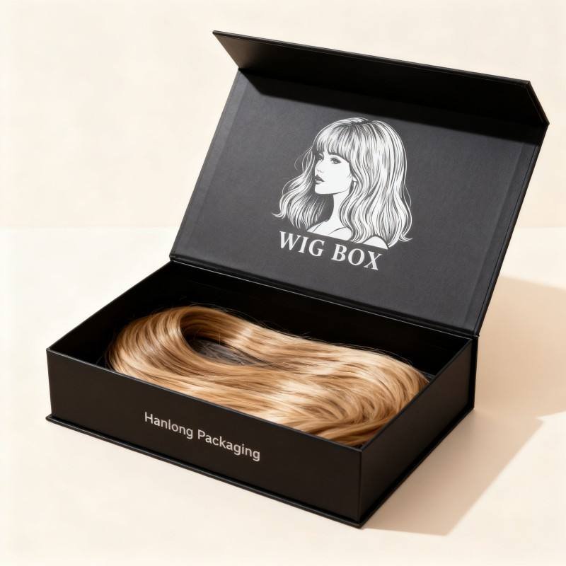 Wholesale Wigs Magnetic Gift Box Digital Printing Packaging Box for Hair Accessories Luxury Wigs Magnetic Gift Boxes