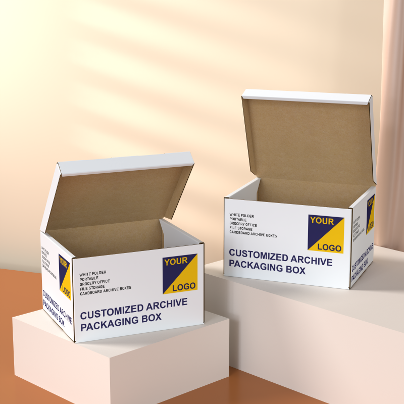 Folding Corrugated File Archive Box Office Paper File Storage Box Recyclable Paper Packaging Box - Image 6