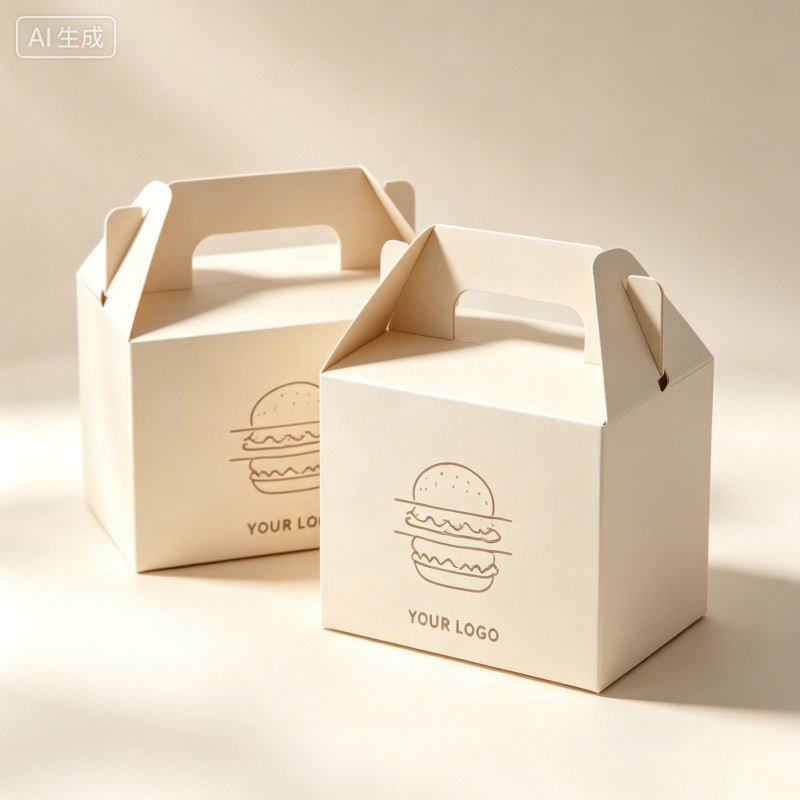 Wholesale Food Packaging for Hamburger Fried Chicken Snack Paper Boxes with Handles Hamburger French Fries Lunch Boxes - Image 5