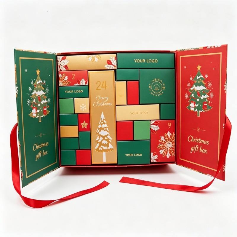 Customized Luxury Christmas Paper Packaging Box Rigid Cardboard Christmas Packaging Hat and Sock Gift Box for Gift Packaging Box