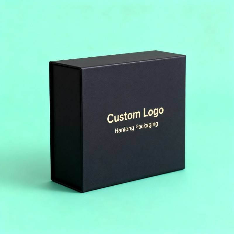 High Quality Custom Black Rigid Box Folding Personalize Packaging Cardboard Rigid Box Soy Ink Clothing Gift Box Packaging - Image 4