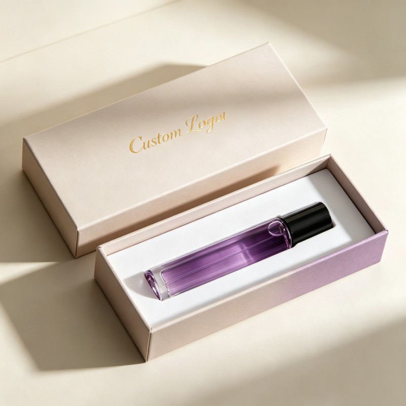 Wholesale Cardboard Perfume Sample Customized Box Pocket Perfume Paper Box 10 ml Roll-top Bottle Box - Image 6
