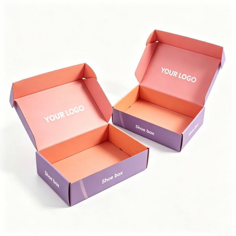 Free Sample Custom Cardboard Both Side Printing Mailer Rectangular Corrugate Clothing Shoes Box for Gift