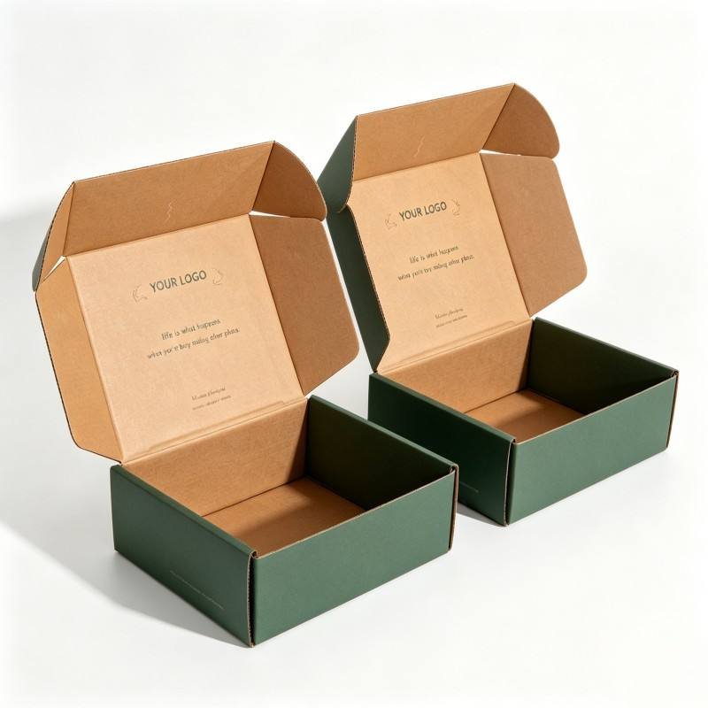 Wholesale Folding Corrugated Paper Box Packaging Custom logo Gift Clothes Packaging Green Printing Shipping Mailer Cardboard Box